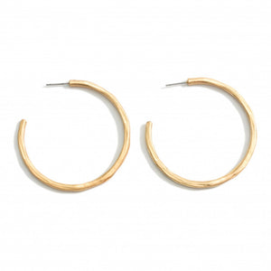 Classy Gold Hammered Hoops