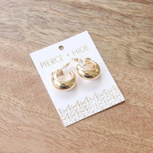 Load image into Gallery viewer, Pierce + Hide Custom Petite Gold Teardrop Hoop