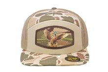 Load image into Gallery viewer, Mallard Woven Patch Old School Camo Hat.: OS Harvest Camo