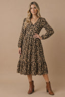 Tiffany Animal Print Empire Midi Dress