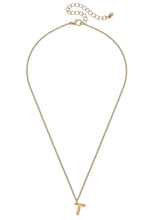 Load image into Gallery viewer, Canvas Coco Gold Initial Necklace - &quot;T&quot;
