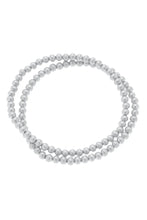 Load image into Gallery viewer, Canvas Walker Ball Bead Stretch Bracelet Stack in Silver