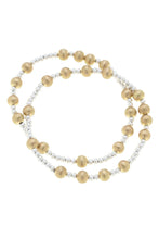 Load image into Gallery viewer, Canvas Shelby Ball Bead Stretch Bracelet Stack in Two Tone
