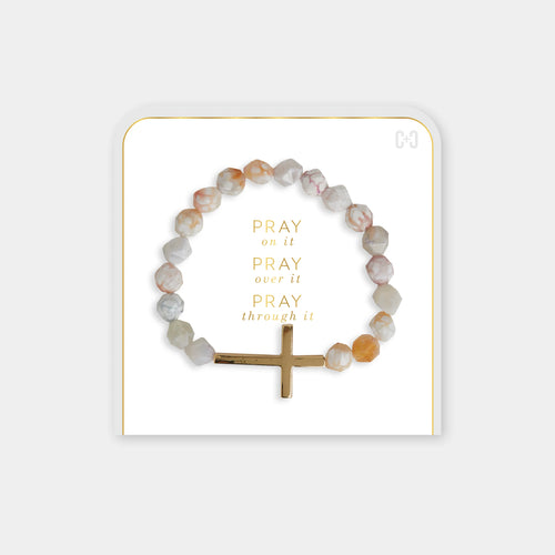 Pray On It Bracelet - White Crackle