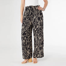 Load image into Gallery viewer, Dinara Flowy Print Pant - Black &amp; Tan