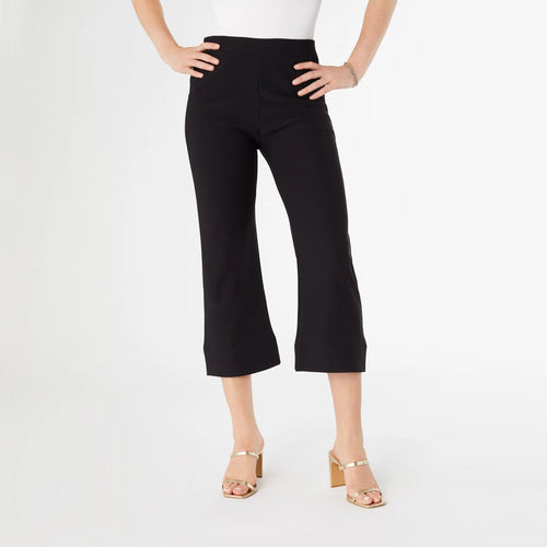 Georgie Wide Leg Crop Pant - Black