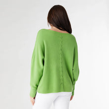Load image into Gallery viewer, Relaxed Lattice Back Ciana Sweater - Cyber Lime