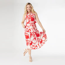 Load image into Gallery viewer, Francesca Floral Print Dress - Red &amp; Cream