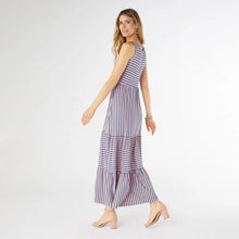 Load image into Gallery viewer, Janie Striped Tiered Maxi Dress - Pink &amp; Blue