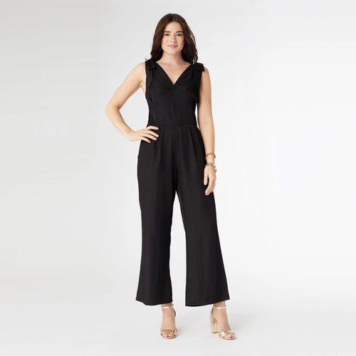 Marguerite Tie Shoulder Jumpsuit - Black