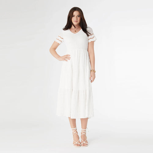 Genevieve Cinched Maxi Dress - White
