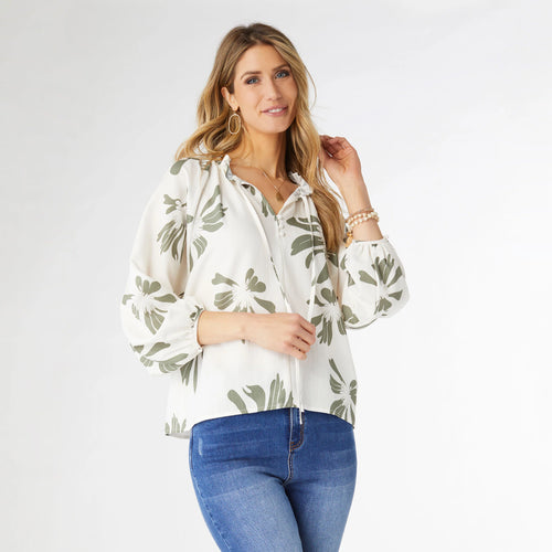 Marion Floral Print Blouse - Sage