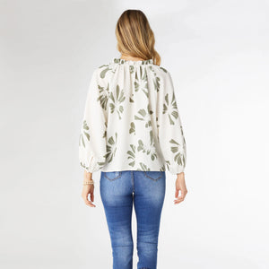 Marion Floral Print Blouse - Sage