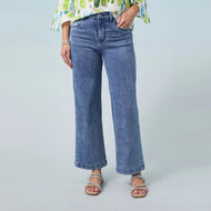 EverStretch Wide Leg Ankle Jeans - Medium Denim