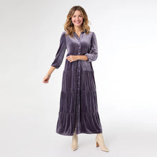 Load image into Gallery viewer, Romance Imagined Velour Dress - Mulberry