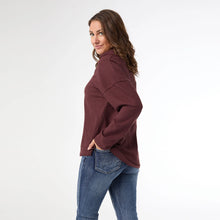 Load image into Gallery viewer, Michela Long Sleeve V-Neck Top - Raisin