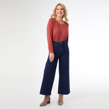 Load image into Gallery viewer, EverStretch Wide Leg Crop Jeans - Indigo Dark Denim