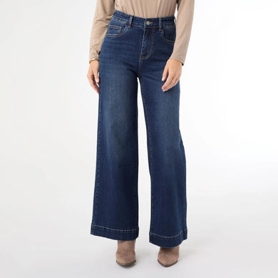 EverStretch Wide Leg Jeans - Dark Denim