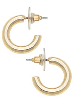 Load image into Gallery viewer, Canvas Celia Hoop Earrings in Shiny Gold