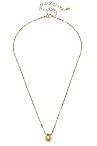 Canvas Cameron Mini Puff Icon Necklace in Shiny Gold
