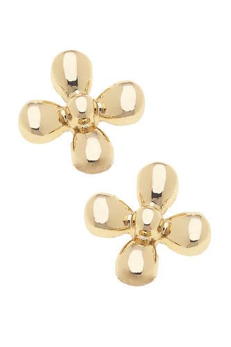 Canvas Camila Tiny Cross Stud Earrings in Shiny Gold