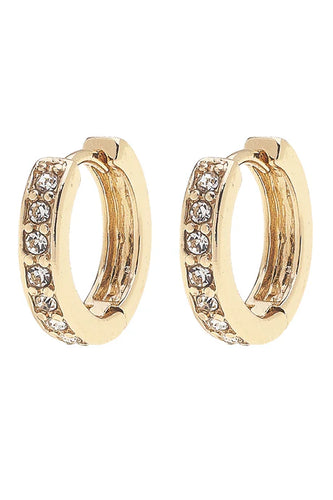 Canvas Blakely Pave Mini Huggie Hoop Earrings in Shiny Gold
