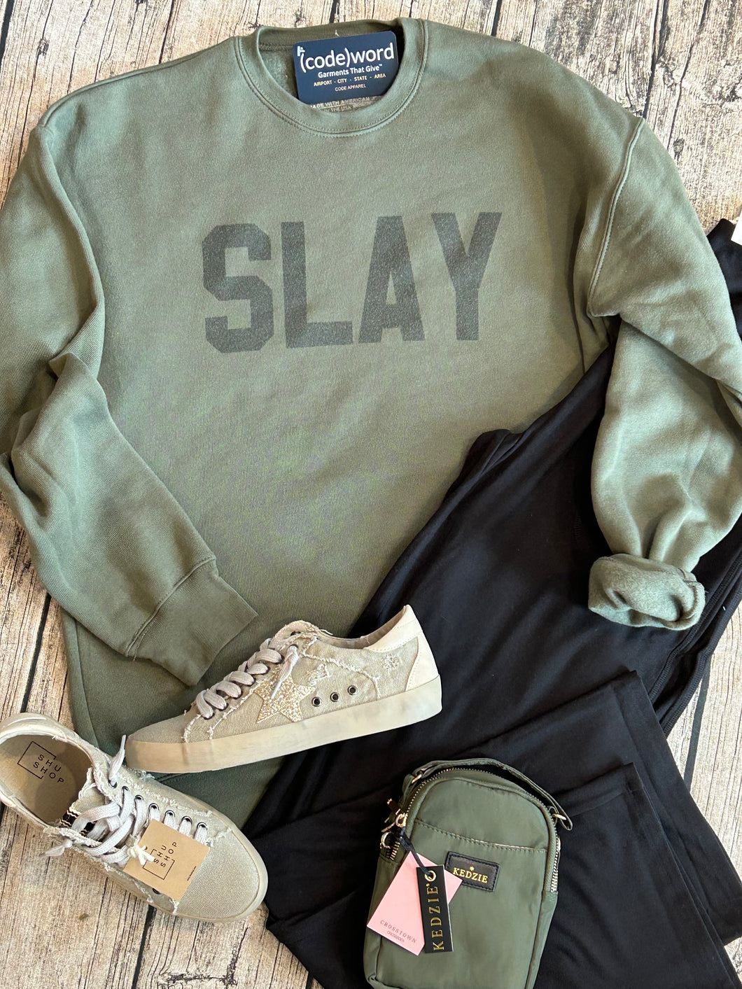 Codeword Fleece Military Green Pullover - 