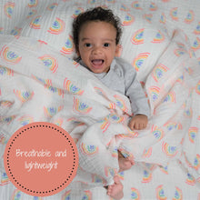 Load image into Gallery viewer, Somewhere Over the Rainbow Muslin Swaddle Blanket