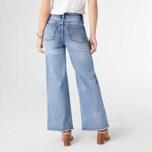 Load image into Gallery viewer, EverStretch Wide Leg Frayed Bottom Jeans - Medium Denim