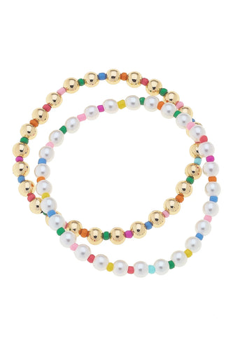 Canvas Luna Pearl & Rainbow Beaded Children's Bracelet