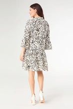 Load image into Gallery viewer, Tiffani Ruffle Sleeve Dress - Ivory/Charcoal