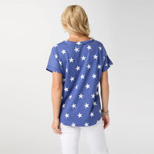 Load image into Gallery viewer, Gracie Shirttail V-Neck Top - Blue Star