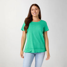 Load image into Gallery viewer, Milla Short Sleeve Tier Bottom Top - Jade Green