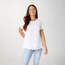 Load image into Gallery viewer, Milla Short Sleeve Tier Bottom Top - White
