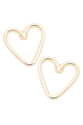 Canvas Patricia Open Heart Stud Earrings in Shiny Gold