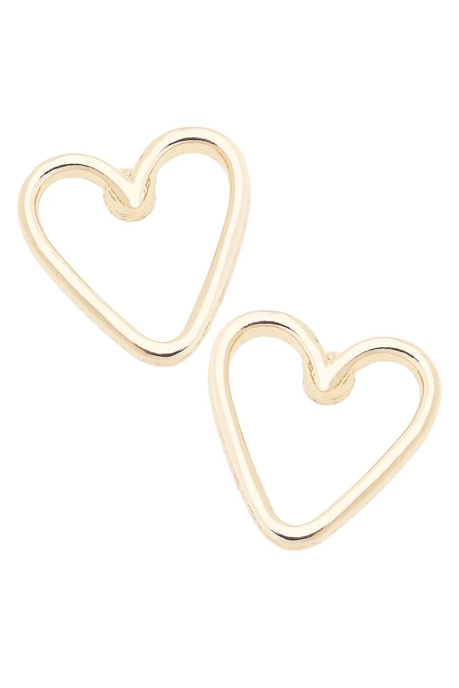 Canvas Patricia Open Heart Stud Earrings in Shiny Gold