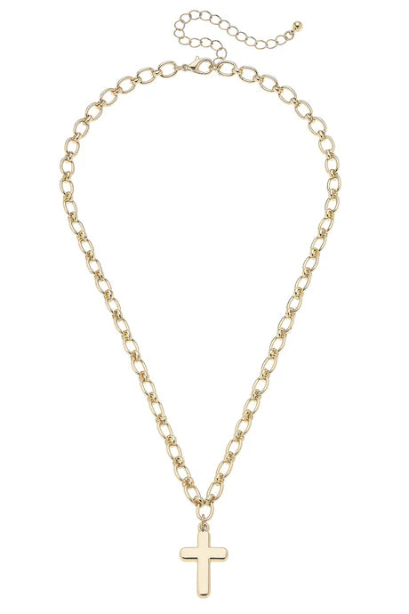 Canvas Charlotte Cross Linked Necklace in Shiny Gold