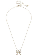 Load image into Gallery viewer, Canvas Dawn Pearl Studded Bow Necklace in Ivory