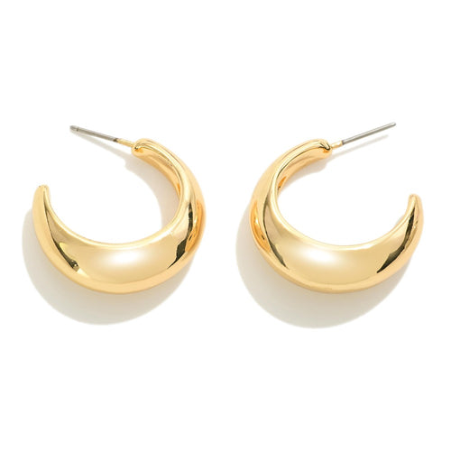 Gold Tapered Hoops