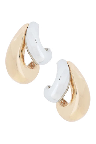 Canvas Erin Sculpted Arch Earrings in Shiny Two Tone