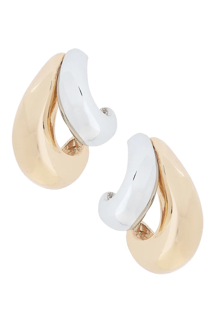Canvas Erin Sculpted Arch Earrings in Shiny Two Tone