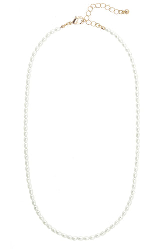 Canvas Thelma Mini Freshwater Pearl Beaded Necklace in Ivory