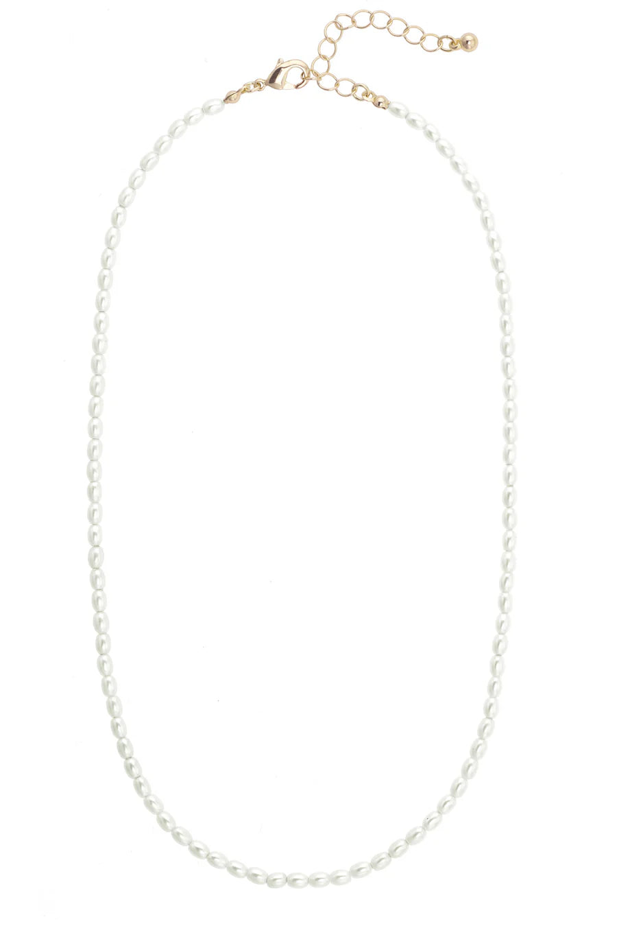 Canvas Thelma Mini Freshwater Pearl Beaded Necklace in Ivory