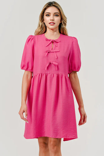 Maggie Bow Dress - Pink