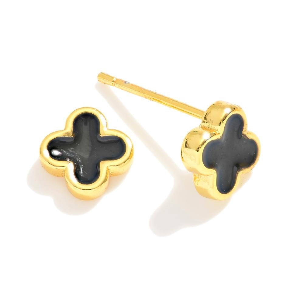 Black Clover Stud Earrings