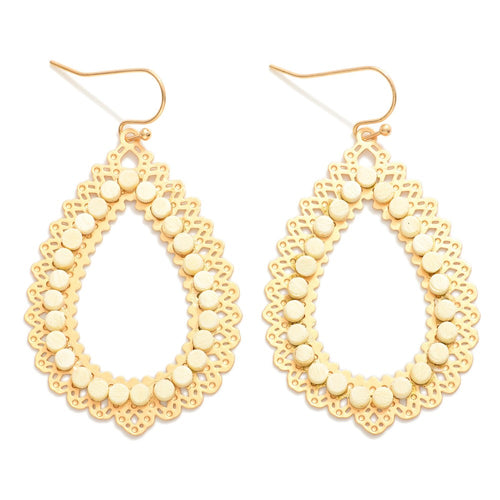 Gold Scallop Teardrop Earrings