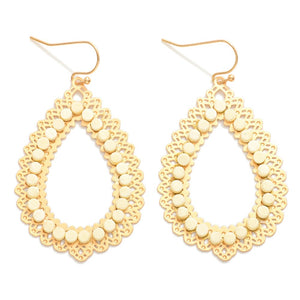 Gold Scallop Teardrop Earrings