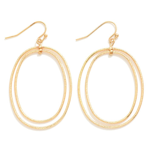 Stacked Hoop Oval Earrings - Gold