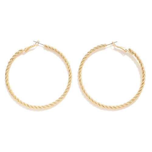 Gold Twisted Circle Hoops