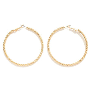 Gold Twisted Circle Hoops